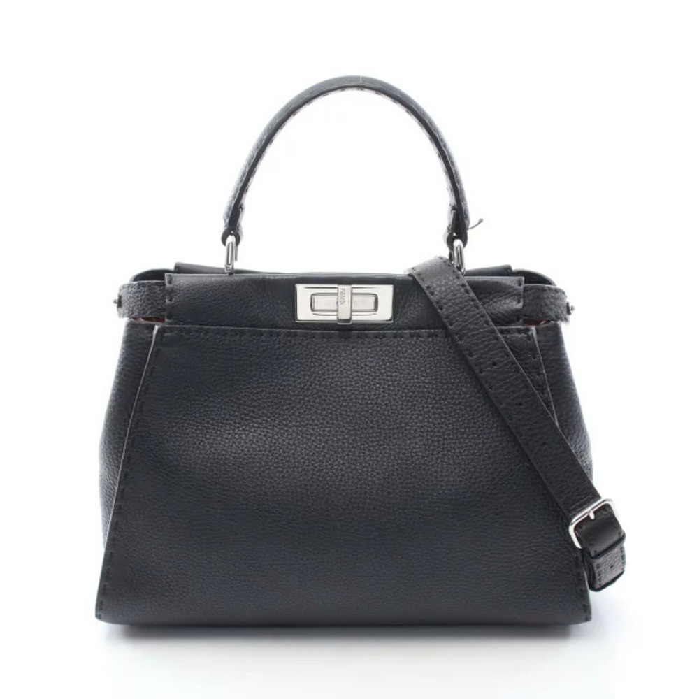Fendi Peekaboo Regular Handbag Leather Black